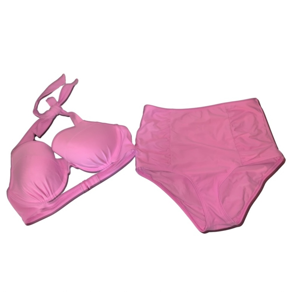Pink Highwaisted Bikini Swimsuit